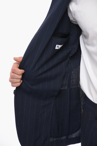 Half-lined AANZIO Suit with Pinstriped Motif