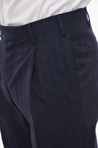 Half-lined AANZIO Suit with Pinstriped Motif