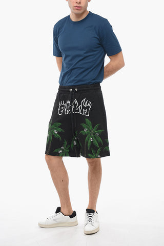 Shorts in Jersey PALMS&SKULL con Stampa