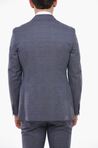 Abito in Misto Lana con Motivo District Check