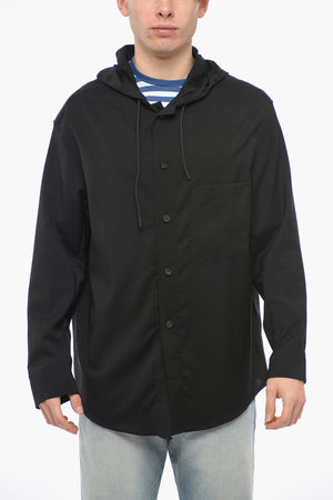 Wool Shirt PESCOLUSE with Hood