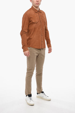 Leather Unlined Shirt with Double Chest Pocket
