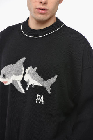 Crew Neck SHARK Virgin Wool Pullover