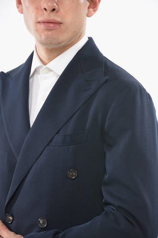 Half-lined Double Breasted Blazer with Peak Lapel