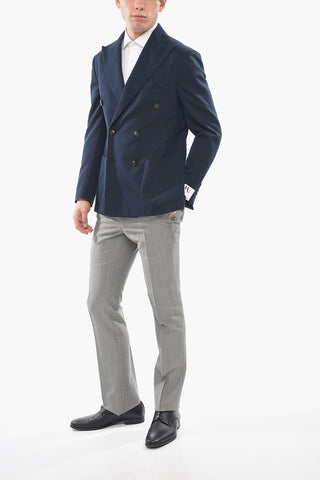 Half-lined Double Breasted Blazer with Peak Lapel