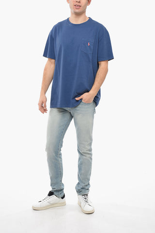 T-Shirt Girocollo in Cotone con Taschino Logato