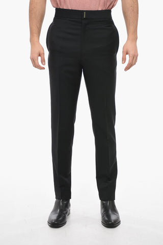 Mohair-blend Pants with Back Elastic Waistband