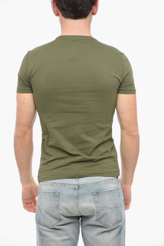 T-Shirt Girocollo in Cotone con Logo Ricamato