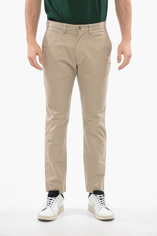 Stretch Cotton Chinos Pants with Belt Loops