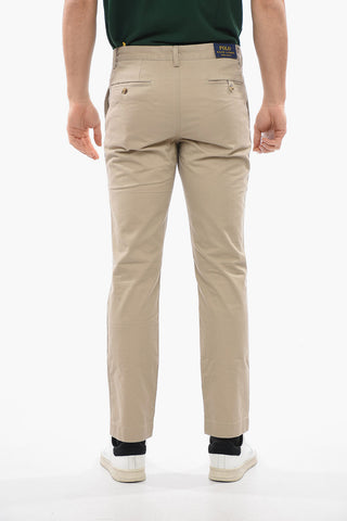 Stretch Cotton Chinos Pants with Belt Loops