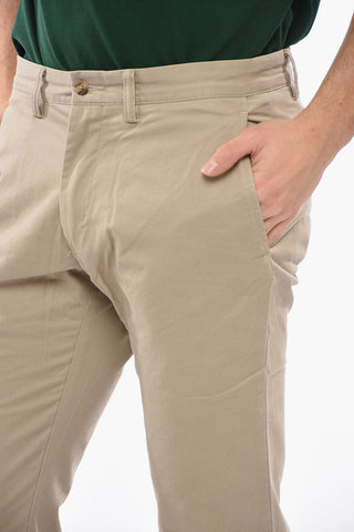 Stretch Cotton Chinos Pants with Belt Loops