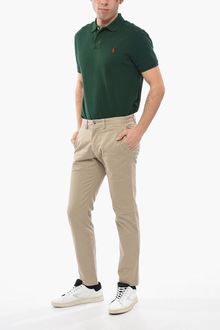 Stretch Cotton Chinos Pants with Belt Loops