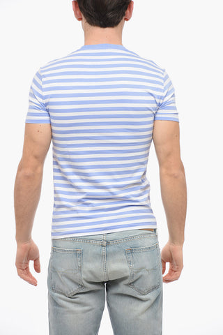 T-Shirt Slim Fit in Cotone a Righe Awning