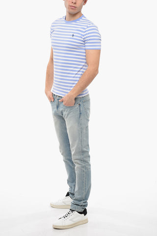 T-Shirt Slim Fit in Cotone a Righe Awning