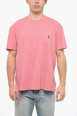 Crew Neck Cotton T-Shirt with Breast-pocket