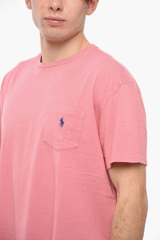 Crew Neck Cotton T-Shirt with Breast-pocket