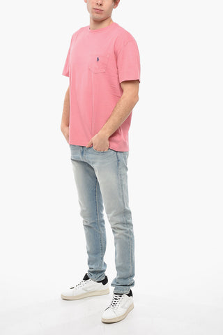 Crew Neck Cotton T-Shirt with Breast-pocket