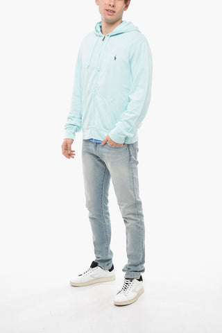 Brushed Cotton Hoodie with Front Zip