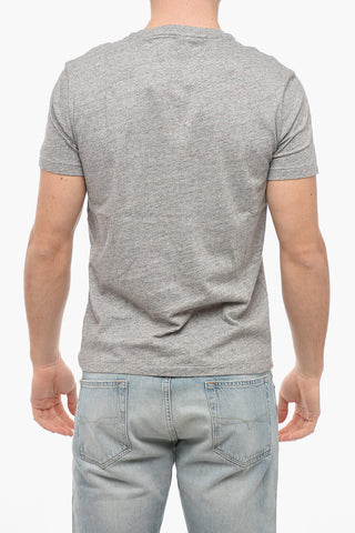 T-Shirt Girocollo in Cotone con Logo Ricamato