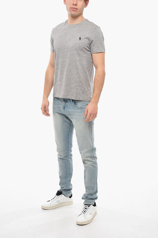 T-Shirt Girocollo in Cotone con Logo Ricamato
