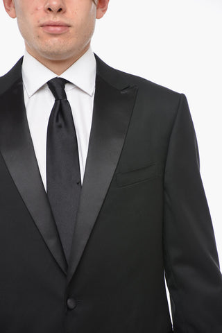 ZZEGNA Wool Peak Lapel Suit with Satin Detailing