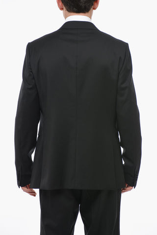ZZEGNA Wool Peak Lapel Suit with Satin Detailing