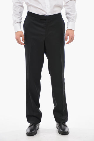 ZZEGNA Wool Peak Lapel Suit with Satin Detailing