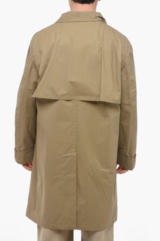 Trench in Cotone Cerato con Ampi Revers