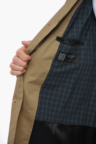 Trench in Cotone Cerato con Ampi Revers