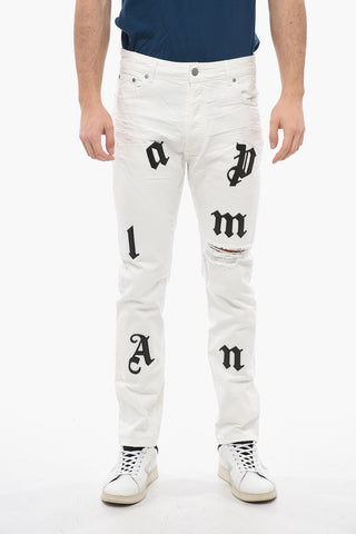 Slim Fit BULL LOGO Denims with Leather Patches 16cm