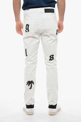 Slim Fit BULL LOGO Denims with Leather Patches 16cm
