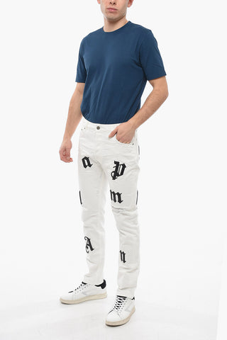 Slim Fit BULL LOGO Denims with Leather Patches 16cm