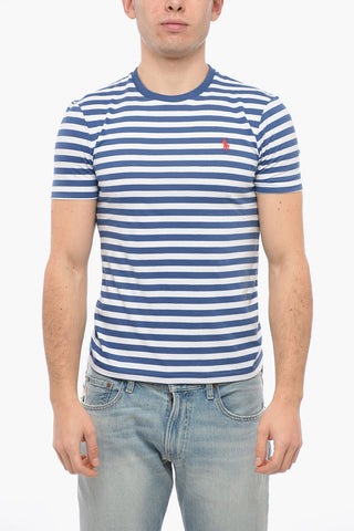 T-Shirt Slim Fit in Cotone a Righe Awning