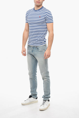T-Shirt Slim Fit in Cotone a Righe Awning