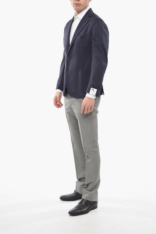 Cotton Blend Half-lined Blazer with Patch Pocket