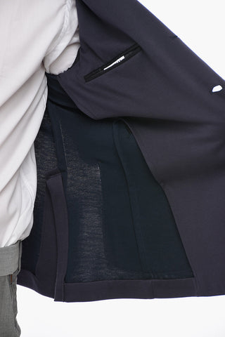 Cotton Blend Half-lined Blazer with Patch Pocket
