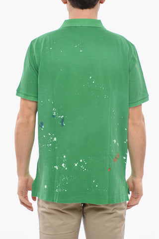 Polo Classic Fit in Cotone Piquet con Effetto Vintage