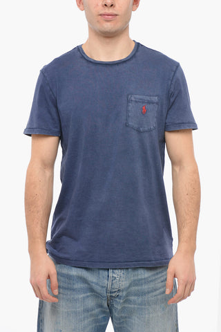 T-Shirt Girocollo in Cotone con Taschino