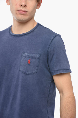 T-Shirt Girocollo in Cotone con Taschino