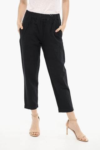 Cotton And Linen Pants with Drawstring Waist