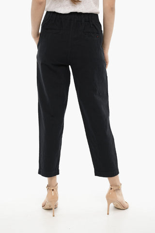 Cotton And Linen Pants with Drawstring Waist