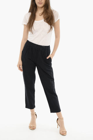 Cotton And Linen Pants with Drawstring Waist