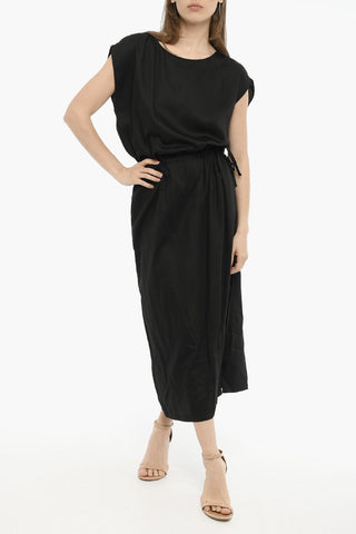 Maxi Dress in Twill a Tinta Unita