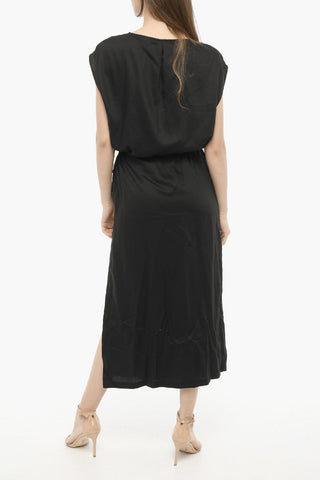 Maxi Dress in Twill a Tinta Unita
