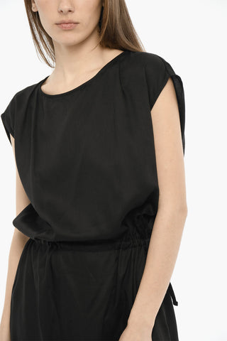 Maxi Dress in Twill a Tinta Unita