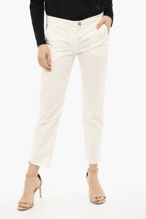 Pantaloni Regular Fit con Spacco alla Caviglia