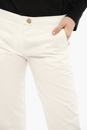 Pantaloni Regular Fit con Spacco alla Caviglia