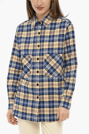 Bluse mit Tartan-Karo und doppelter Tasche