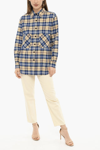 Bluse mit Tartan-Karo und doppelter Tasche