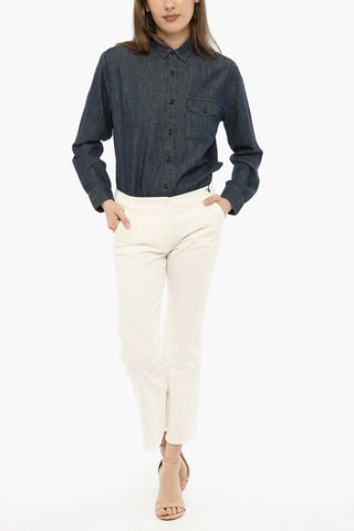 Frayed-Hem Light Wash Jeans 22,5cm